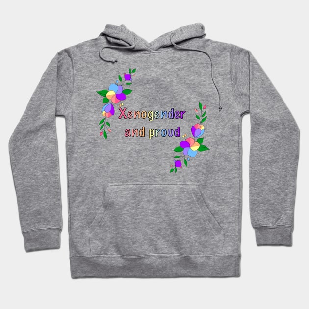 Xenogender and proud floral design Hoodie by designedbyeliza